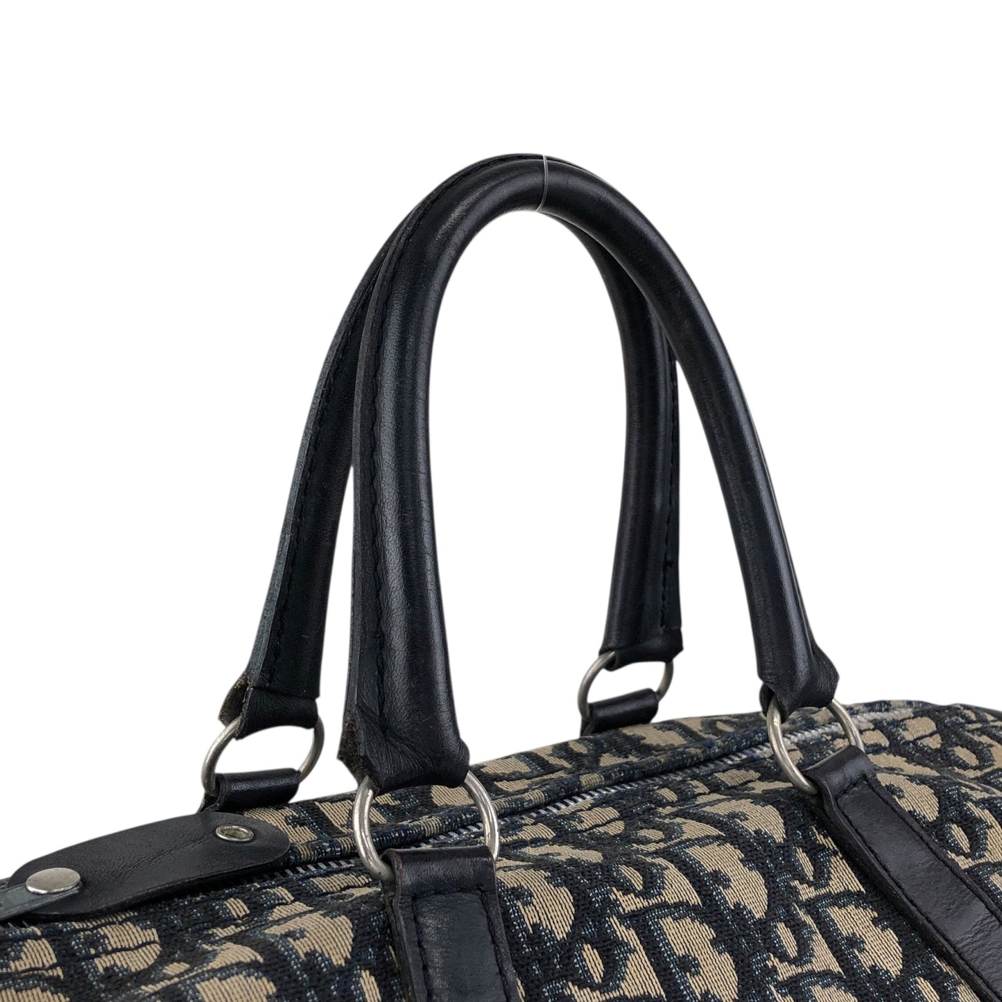 Christian Dior Trotter Small Boston bag Handbag Navy Vintage 6524f6