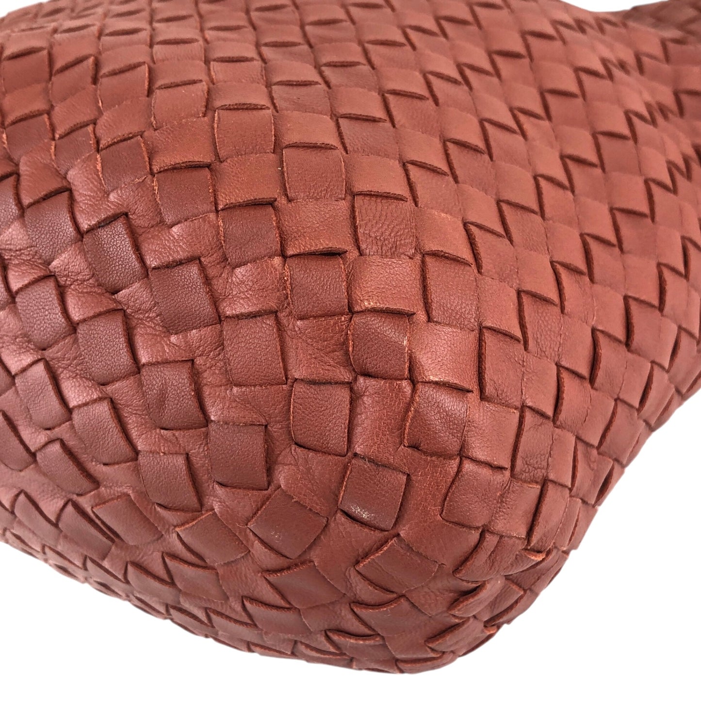 Bottega Veneta Intrecciato Shoulder bag Red Brown Vintage fhdvnr