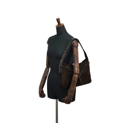 GUCCI Horse Bit Shoulder bag Brown Vintage gk8eeb