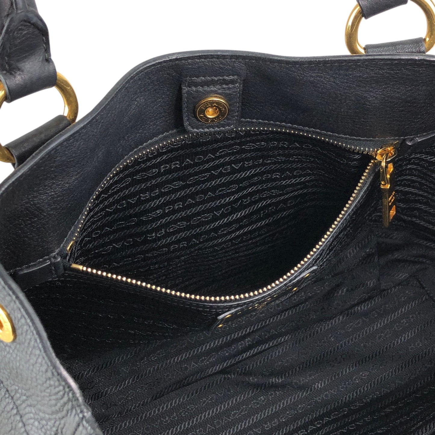 PRADA Logo Handbag Black Vintage 8mhtj6