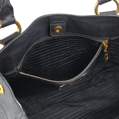 PRADA Logo Handbag Black Vintage 8mhtj6