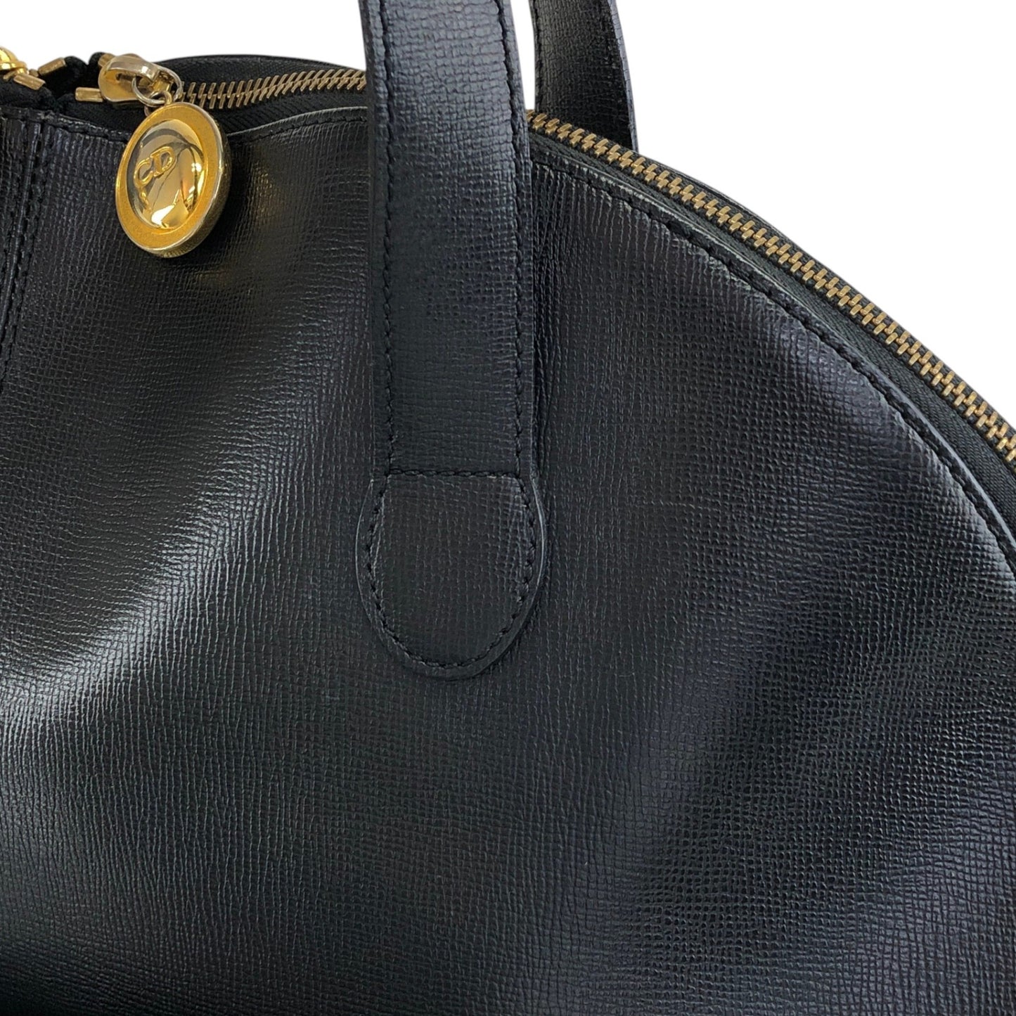 Christian Dior CD Logo Turn Lock Shoulder bag Black Vintage 7ng3ku