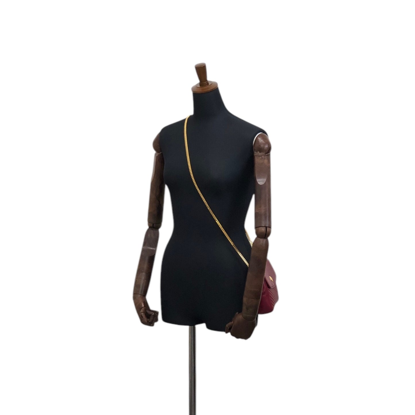 CELINE Blason Chain Shoulder bag Red Vintage vap3df