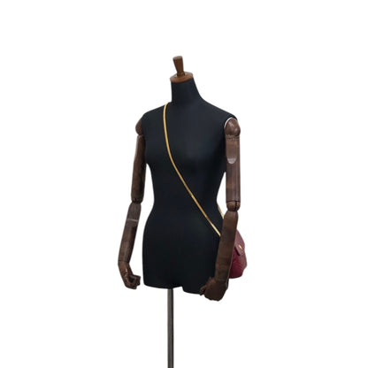 CELINE Blason Chain Shoulder bag Red Vintage vap3df