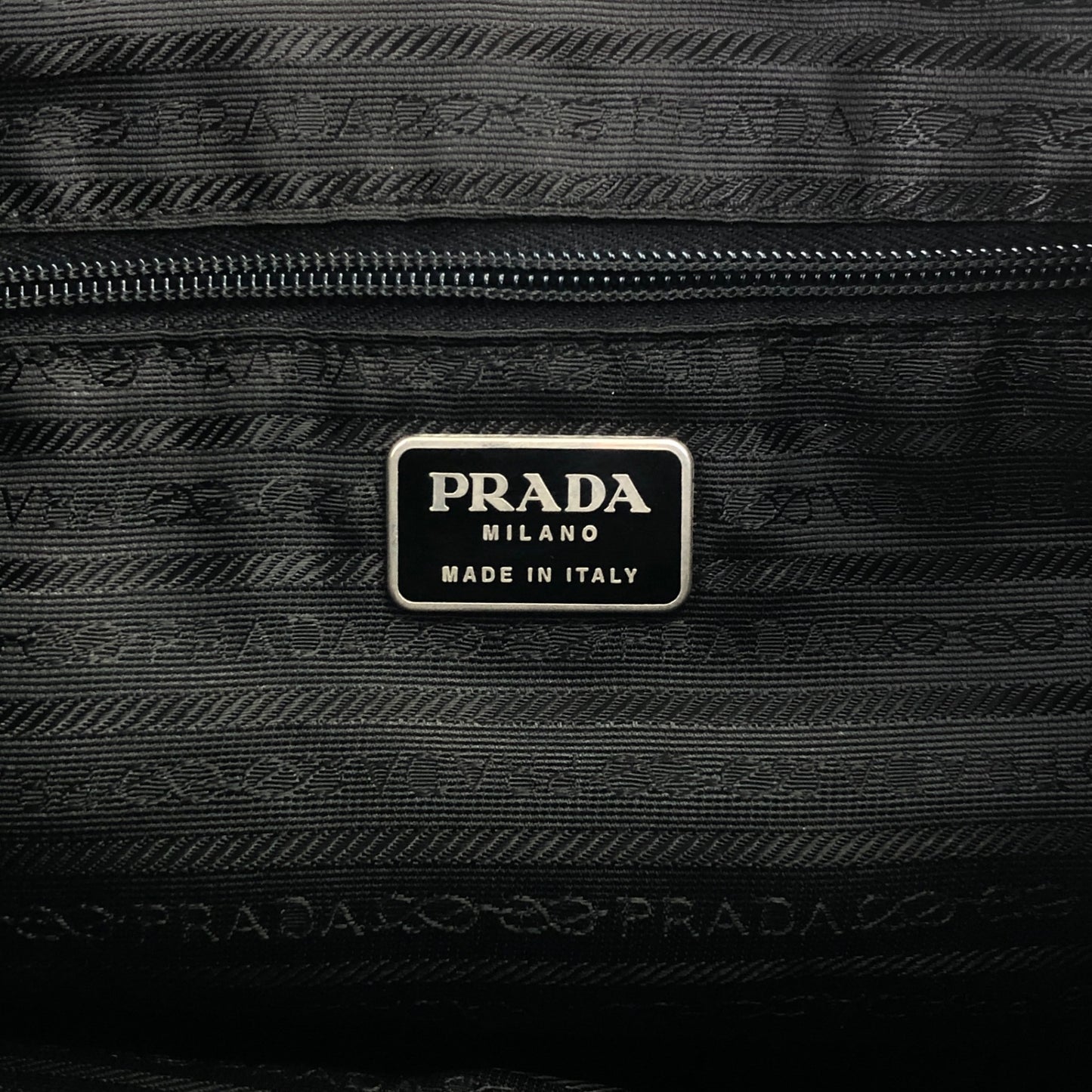 PRADA Tessuto Triangle Logo Shoulder bag Black Vintage sxy55s