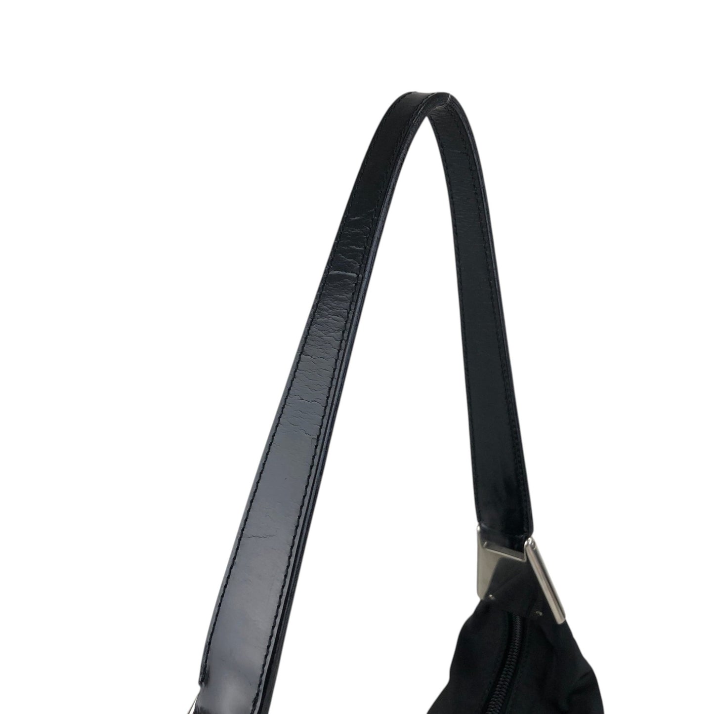 PRADA Logo Shoulder bag Black Vintage h6emcw