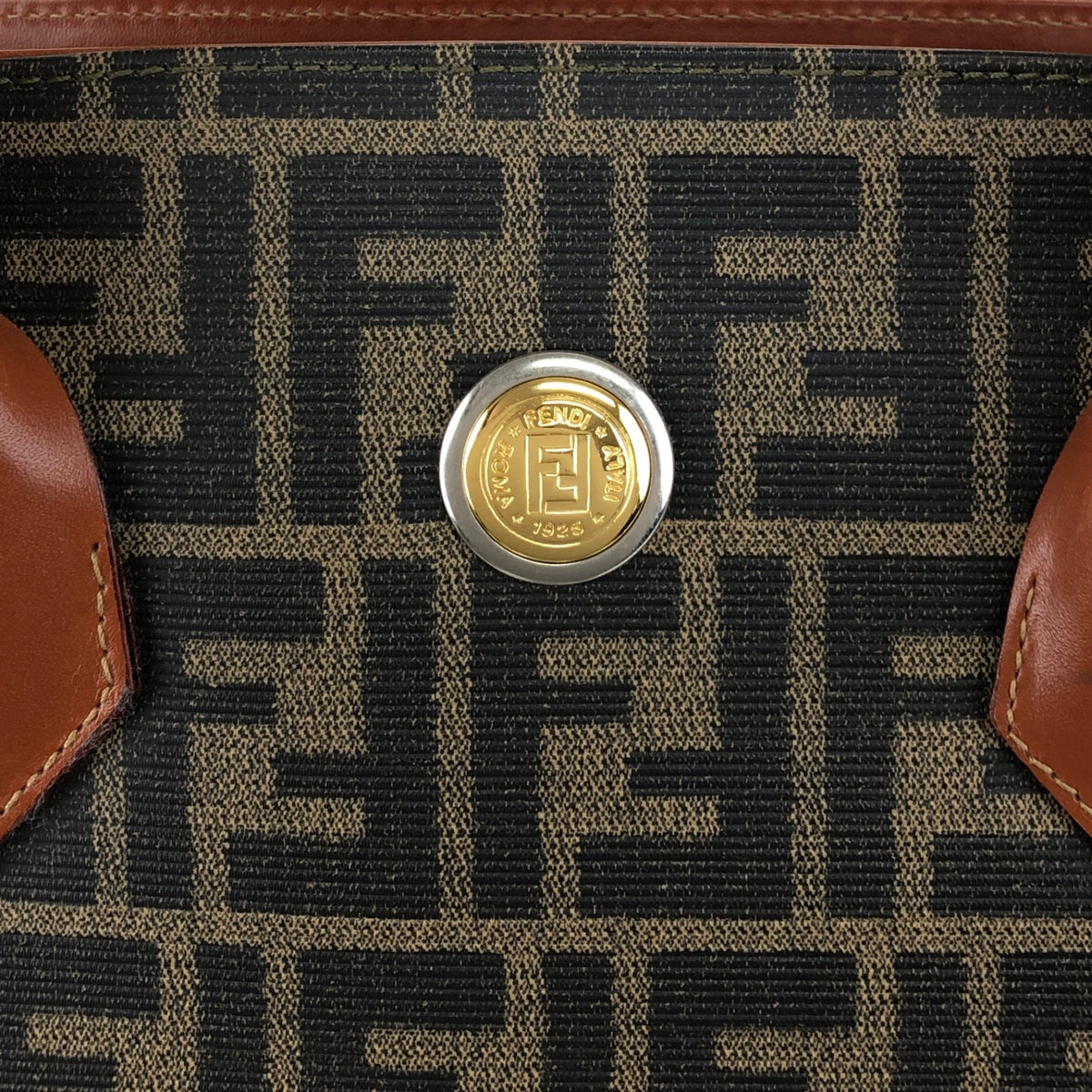 FENDI Zucca Logo Handbag Boston bag Brown Vintage ewdytc