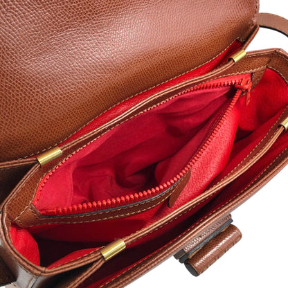 CELINE Turn Lock Shoulder bag Brown Vintage hdtdu2