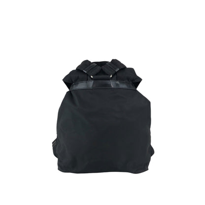 PRADA 三角形標誌雙口袋背包黑色復古 482mjk