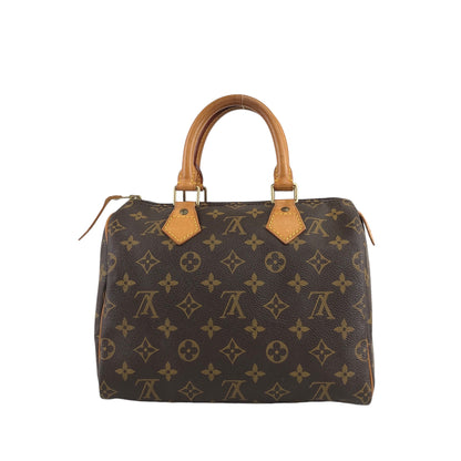 LOUIS VUITTON Monogram Handbag Boston bag Brown M41528 Vintage ausxgj