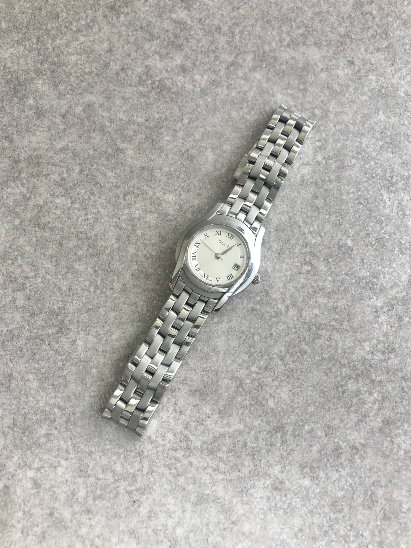 GUCCI Quartz Watch Silver 5500L Vintage ug2nyp