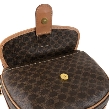 CELINE Macadam Gancini Shoulder bag Brown Vintage ymrfek