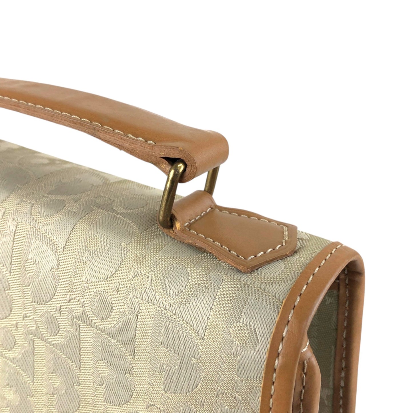 Christian Dior Trotter Handbag Beige Vintage dz5dit