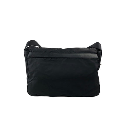 PRADA Tessueto Triangle Logo Shoulder bag Black Vintag vii5a2