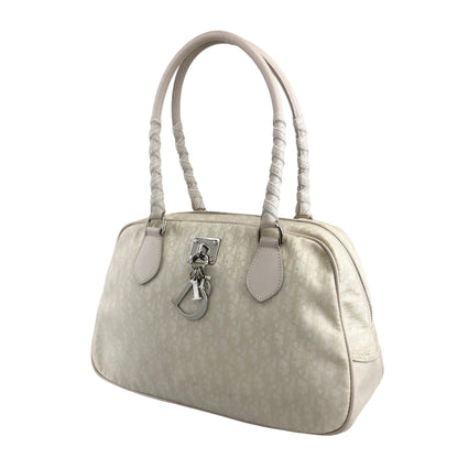 Christian Dior Trotter Logo Charm Handbag Beige Vintage 3t7wy7