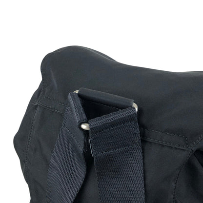 PRADA Tessuto Triangle Logo Front Buckle Backpack Black Vintage 8gfpuf