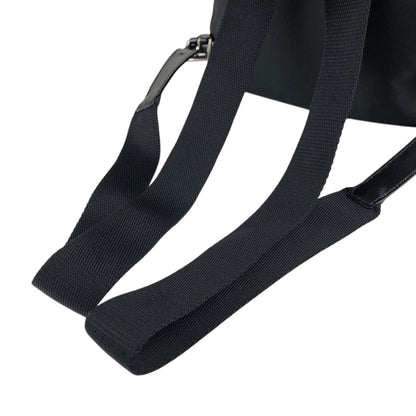 PRADA Tessuto Triangle Logo Double Pocket Backpack Black Vintage msvumv