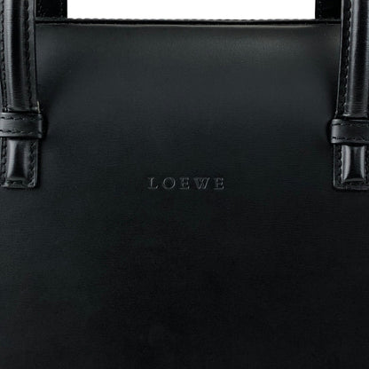 LOEWE Logo Embossed Handbag Black Vintage ru2436