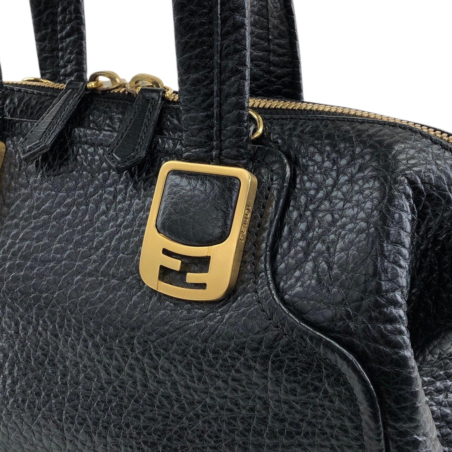 FENDI Two-way Handbag Shoulder bag Black 8BL114-HXF Vintage 66eazz