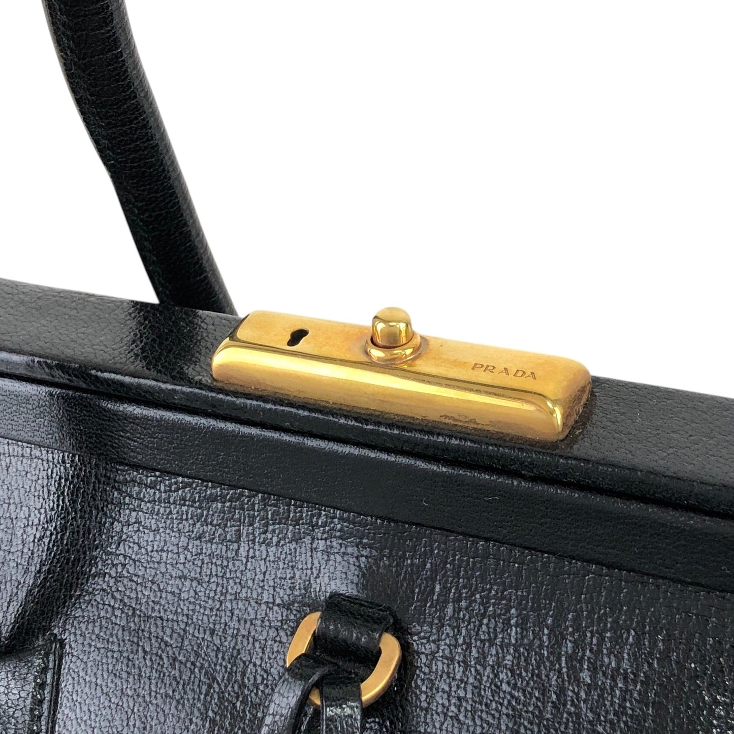 PRADA Handbag Boston bag Black Vintage ruijbf