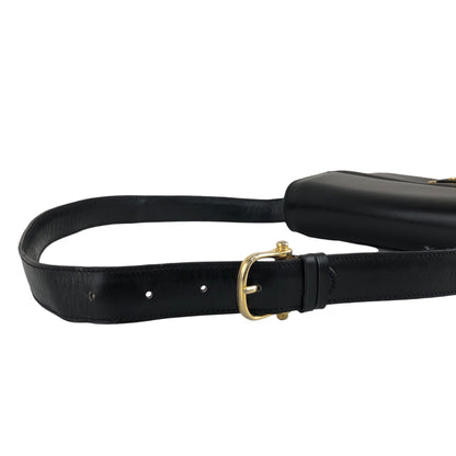 CELINE Triomphe Horse Carriage Shoulder bag Black Vintage pw788h