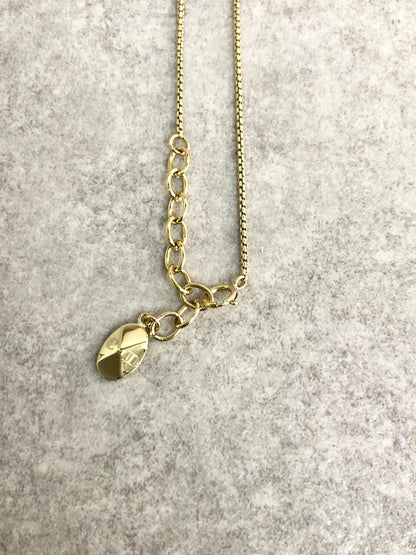 Christian Dior CD Logo Motif Rhinestone Necklace Gold Vintage ua7bst