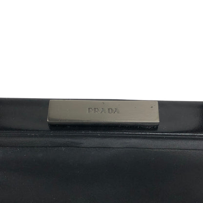 PRADA Metal Clasp Handbag Black Vintage 6am4p2