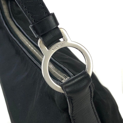 PRADA Triangle Logo Nylon Handbag Hobobag Black Vintage rd8vmt