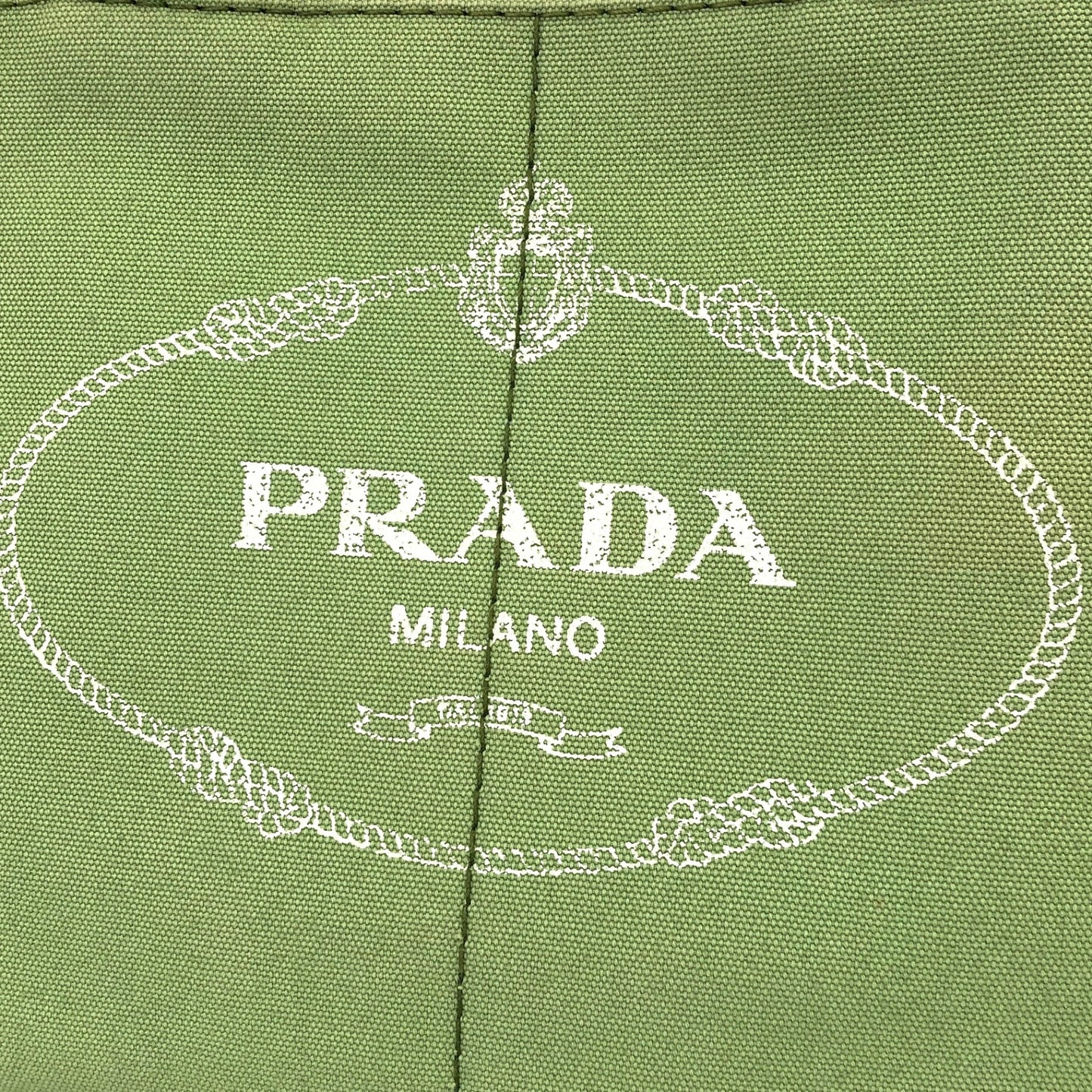 PRADA Triangle Plate Canapa Handbag Light Green Vintage ga2t4v