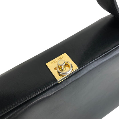 CELINE Turn Lock Handbag Black Vintage j4gitj