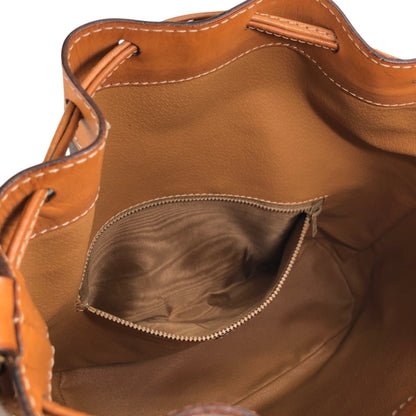 CELINE Macadam Blason Drawstring Shoulder bag Brown Vintage 6tzfb8