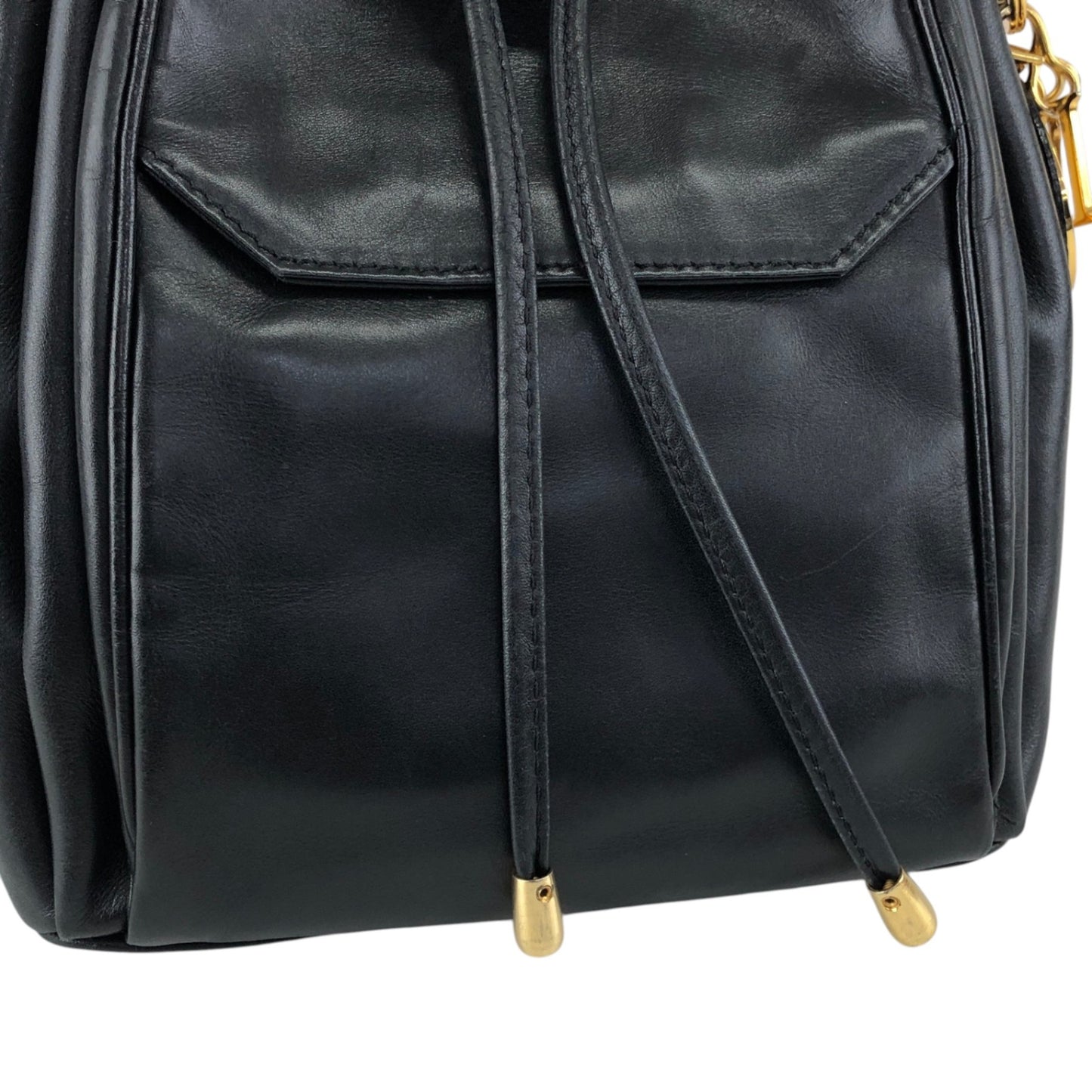 Christian Dior Logo Charm Small Shoulder bag Black Vintage gpxtra