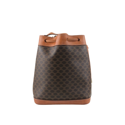 CELINE Macadam Drawstring Small Shoulder bag Brown Vintage kzhdhu