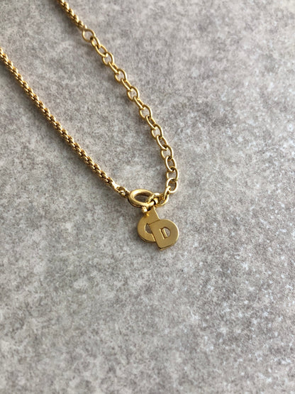Christian Dior CD Logo Necklace Gold Vintage ppz76w