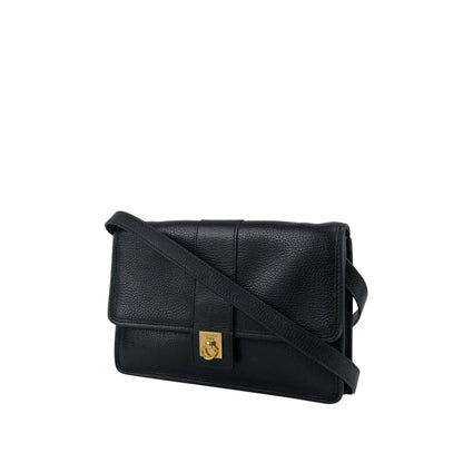 CELINE Gancini Shoulder bag Black Vintage 2tmayw