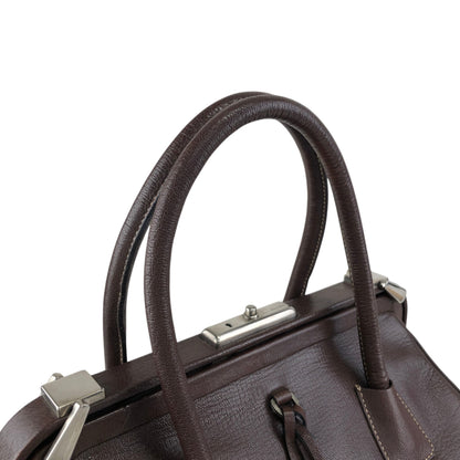 PRADA Metal Clasp Handbag Brown Vintage zwwp2k