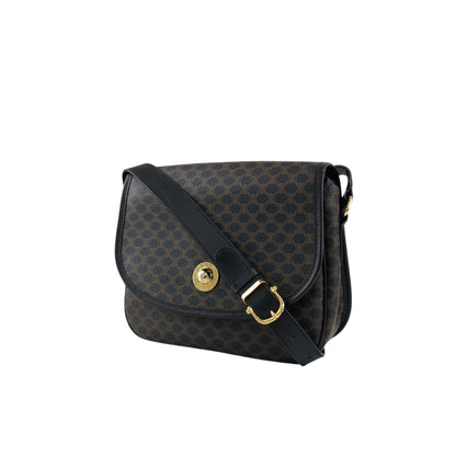 CELINE Macadam Starball Flap Shoulder bag Black Vintage a8awaa