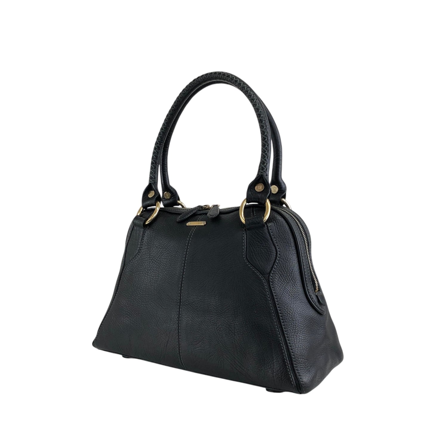 CELINE Logo Small Boston bag Handbag Black Vintage gh4sw6