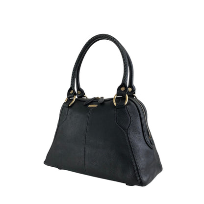 CELINE Logo Small Boston bag Handbag Black Vintage gh4sw6