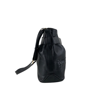 GUCCI Logo Embossed Shoulder bag Black Vintage aga2sh