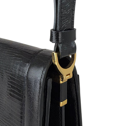 Yves Saint Laurent YSL Logo Shoulder bag Black Vintage 8mrrci