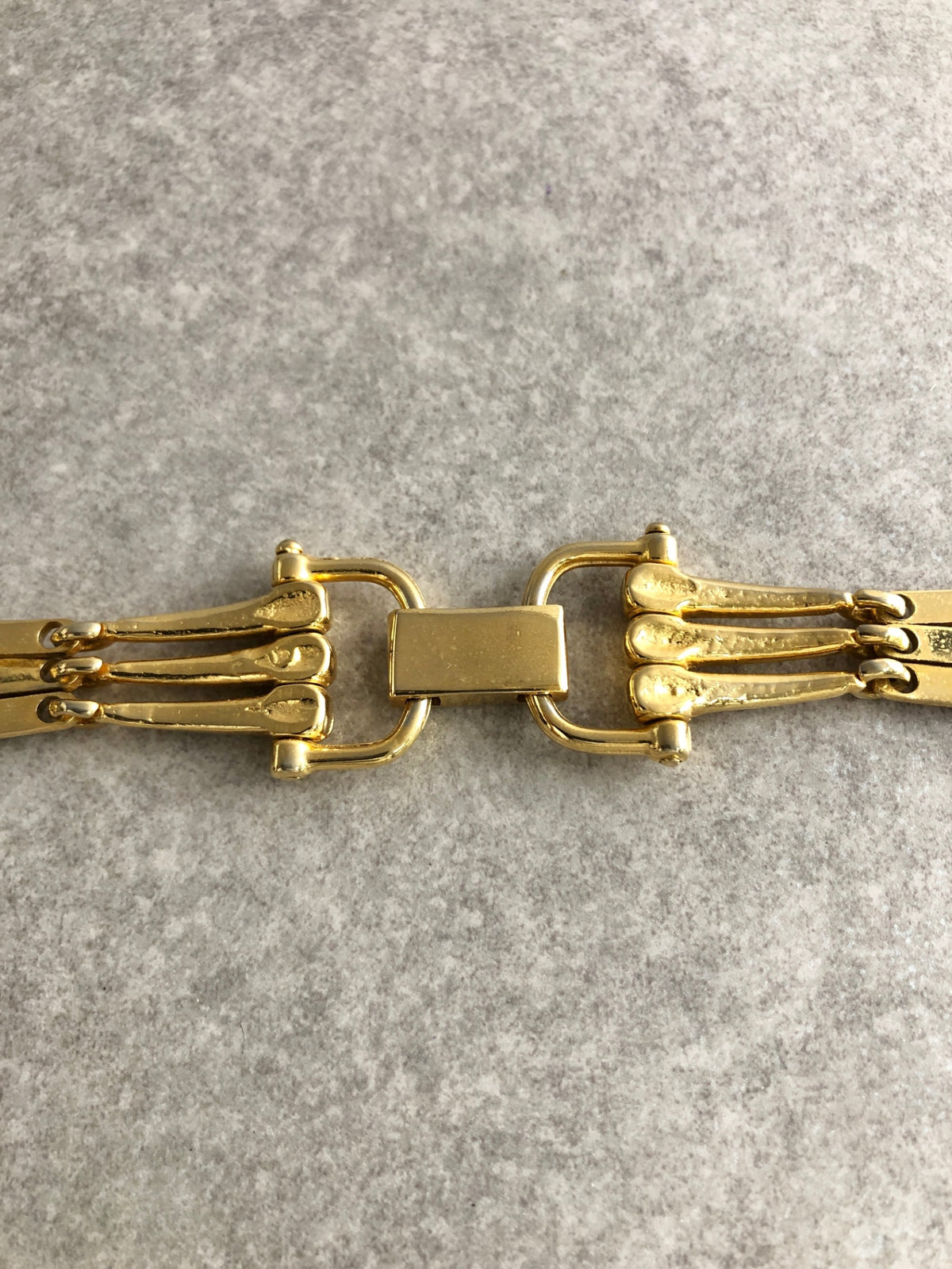 CELINE Horse Bit Bracelet Gold Vintage iib22t