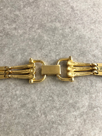 CELINE Horse Bit Bracelet Gold Vintage iib22t