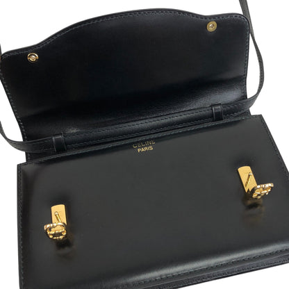 CELINE Blason Shoulder bag Black Vintage 8vbtr5