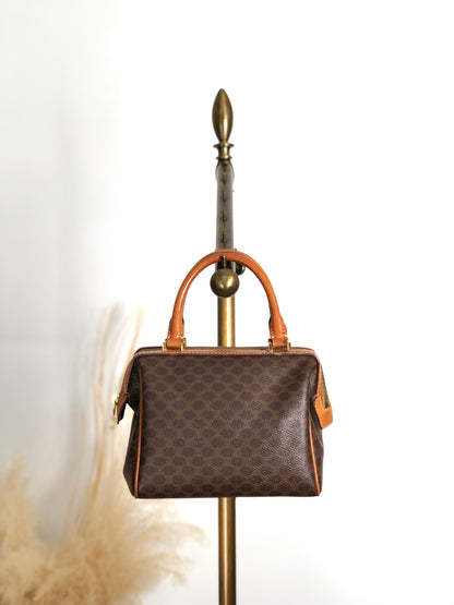 CELINE Macadam Two-way Small Boston bag Shoulder bag Brown Vintage aacnr6