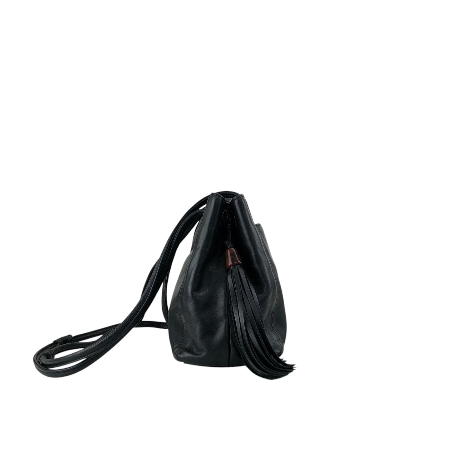CHANEL Coco Mark Tassel Shoulder bag Black Vintage 5swwjx