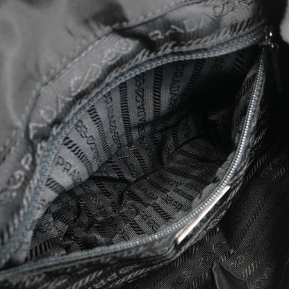 PRADA Triangle Logo Double Pocket Backpack Black Vintage rd6n42