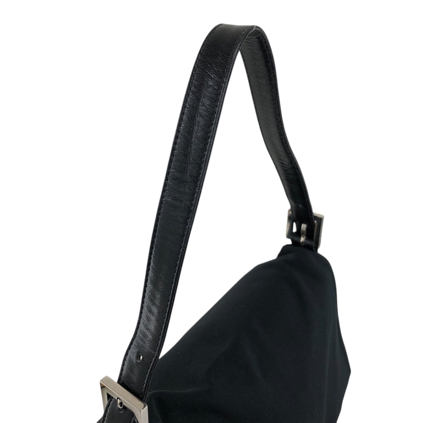 FENDI Logo Shoulder bag Black Vintage vvvemn