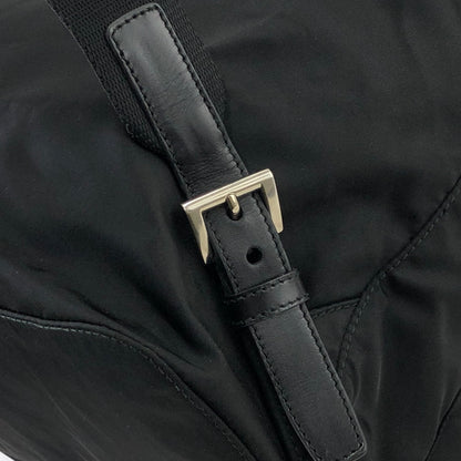 PRADA Triangle Logo Double pocket Nylon Backpack Black Vintage e2jimd