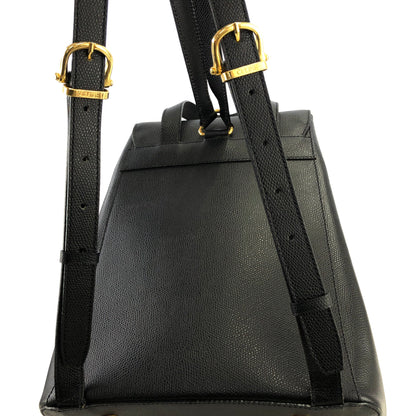 CELINE Turn Lock Leather Backpack Black Vintage y4kmst